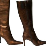 Donald Pliner Bronze Couture Antique Metallic Leather Full Zipper Boot NWT $425 Gold Size 7.5 Photo 1