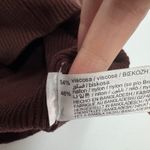 ZARA  Dress Womens Small Brown Ribbed Knit Sleeveless Midi Bodycon Photo 6