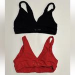 Victoria's Secret Lot of 2  Plunge Sports Bra XL Bright Cherry & Pure Black Photo 1
