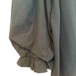 Wonderly  Knit Woven Mix Pullover Top Puff Sleeve Women's Medium Green Preppy Photo 5