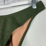 J.Crew NWT  Textured Curved Waist Cheeky Bikini Bottom Green Size Medium M NEW Photo 2