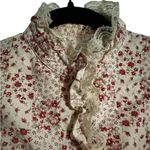 Vintage Dainty Floral Lace Ruffle Blouse Victorian Prairie Cottage Size Small Pink Photo 1