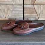 Talbots  Womens Brown Leather Loafers Slip-Ons Size 8M Tassels Career Mule Photo 3