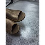 Fortress of Inca Anthropologie Metallic Gold Leather Heels Shoes Size 38 Photo 7