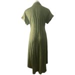 Mila Mae Midi Button Down Shirt Dress in Green Size M Photo 10