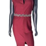 Romeo + Juliet Couture Dress In Wine Burgundy With Sequin Accent And Keyhole Photo 0