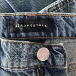 Aeropostale SZ 4 Mom Jeans High-Rise Distressed Rips Whiskered Medium Wash Blue Photo 8