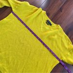Ralph Lauren 100% Cashmere Polo  Neon Yellow Waffle Raglan Knit Sweater Size L Photo 4