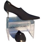 Donald Pliner Leather Shoe Pump Bootie Crepe Elastic Stretch $340 NWT Metal Heel Black Size 6 Photo 5