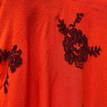 Free People Dress Emma Swing Mini Sz Sm Orange Embroidered Floral Boho Hippie Photo 9