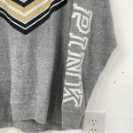 PINK - Victoria's Secret Pink Victoria Secret Grey White Colorblock Women Pullover Sweatshirt Oversized L Photo 3