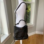 J.Crew Black Pebbled Leather Slouch Shoulder Crossbody Bag Purse Side Zippers Photo 1