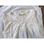 Vintage Nicole nightgown nightshirt white cotton Size S/M pink embroidery 1980's Photo 1