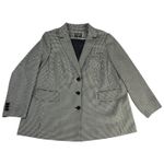 Karl Lagerfeld Women's Three-Button Houndstooth Blazer Jacket Plus 16W Black Photo 2