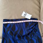 ZARA Geometric Print Ruched Satin Midi Skirt Photo 13