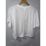 Athleta  White Elemental Cropped Tee Short‎ Sleeve Top Size M. E Photo 3