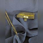 Rtr sz4 Christian Siriano Navy Peplum Drape Top One shoulder elegant blouse Blue Size 4 Photo 3