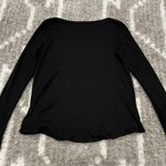 American Eagle  Black Ribbed Long Sleeve Vneck Shirt XS Photo 3