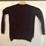 Wilfred Aritzia  Free XS Isabelli High Low‎ Wool Waffle Knit Sweater Plum Purple Photo 1