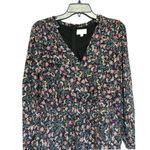 Lost + Wander Romper Wrap Long Sleeve Side Pockets Floral Black W Medium NWOT Photo 2