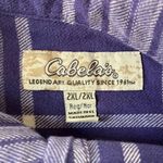 Cabela's Cabela’s Plaid Flannel Button Down Shirt Purple White Size 2XL Photo 2