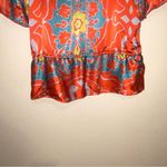 Hale Bob 100% Silk Floral Off Shoulder Cinch Waist Blouse S Photo 10