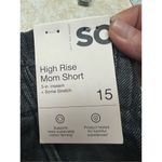 SO  *High Rise *Mom Shorts *charcoal* distressed, Sz 15/32 NWT Photo 5