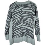 Aerie  Zebra Print Oversized Sweatshirt Light Blue‎ Grey Long Sleeve Crew Neck XS Photo 1