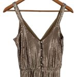 Dress the Population Gold Sequin Cameron Midi Dress size Small V Neck Sleeveless Photo 5