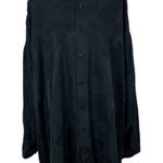 WIS Silk Top One Size Black Long Sleeve Oversized Lagenlook Artsy Boho Photo 0