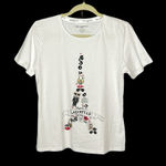 Karl Lagerfeld White Tee with Graphic Design Size Small Photo 0