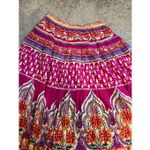 Women’s 100% Cotton Floral Tiered Maxi Skirt LARGE Pink Photo 3