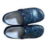 Alegria Kara Leather Blue Snake Skin Mules Womens Size 7.5 Professional Comfort Photo 5