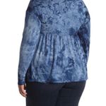 Baea Peplum Tunic Navy Tie Dye Top Sweatshirt Size L NWT $88 Size L Photo 3