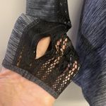 Lululemon Athletica Heather Black Scoop Neck Long Sleeve Lace Panel Shirt-Size 6 Photo 3