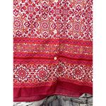 Lands' End Shirt Tunic Dress Button Down Red Pink Print Women's M Boho Photo 1