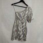 B Darlin B. Darlin One Shoulder White Silver Sequin Mini Y2K Party Dress Size 1/2 Junior Photo 1