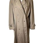 London Fog 70s Vintage British Khaki Classic Trench Coat Longline Lined Sz 14 Photo 0