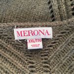Merona XXL Womens Sweater Olive Green V-Neck Knit Oversized Pullover Photo 9