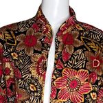 Alfred Dunner  Jacket Women 10 Black Pink Multi Floral‎ Quilted Granny Grandma Photo 4