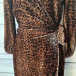 J.Crew Brown Leopard Print Velvet Wrap Dress Photo 4