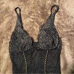 Victoria's Secret Victoria’s Secret Black Lace Studded Thong Cut Out Teddy Lingerie Size S Photo 4