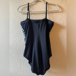 swimsuit one piece plaid gingham‎ cottagecore beach vacation costal grandma slim Black Size 12 Photo 7