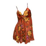 Victoria's Secret Victoria’s Secret Orange Floral Babydoll Slip Photo 6