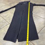 525 America Black Collar Ribbed Long Duster Sweater Cardigan Sz M Grunge Goth Photo 7