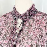 MISA Los Angeles MISA Floral Blouse Black Pink Sz S Photo 2