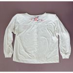 Work in Progress Women's Vintage Ivory Floral Embroidered Blouse Size L Size L Photo 1