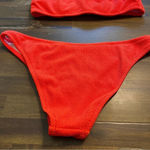 Shade & Shore  Orange Crinkle Textured Halter Bikini Plus Size XL 38D Swimsuit Photo 4