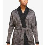 Nike Yoga ThermaFIT Luxe Reversible Sweater Black Gray Jacquard Cardigan Wrap 3X Photo 2