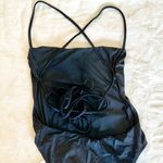 Good American NWT Black Barely There One-Piece Swimsuit Strappy Stretch - Size 3 Photo 2